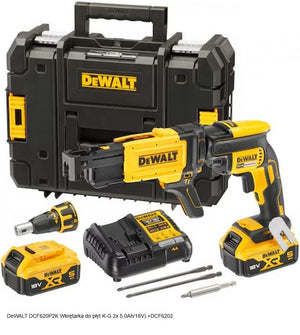 Dewalt dcf620p2k 18v li-ion accu gipsschroefmachine bandschroefmachine set (2x 5.0ah accu) in tstak - koolborstelloos - 25-57mm