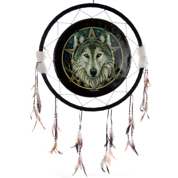 Afbeelding laden in galerijviewer, Lisa parker dromenvanger - wolf hoofd 60cm
