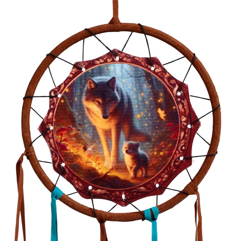 Afbeelding laden in galerijviewer, Feeën droom wolf welp dromenvanger 16cm
