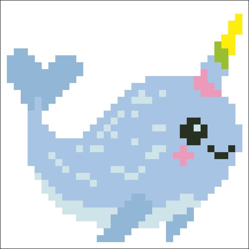 Afbeelding laden in galerijviewer, Magic narwhal diamond dotz in frame: 9x9 cm (dd1.029f)

