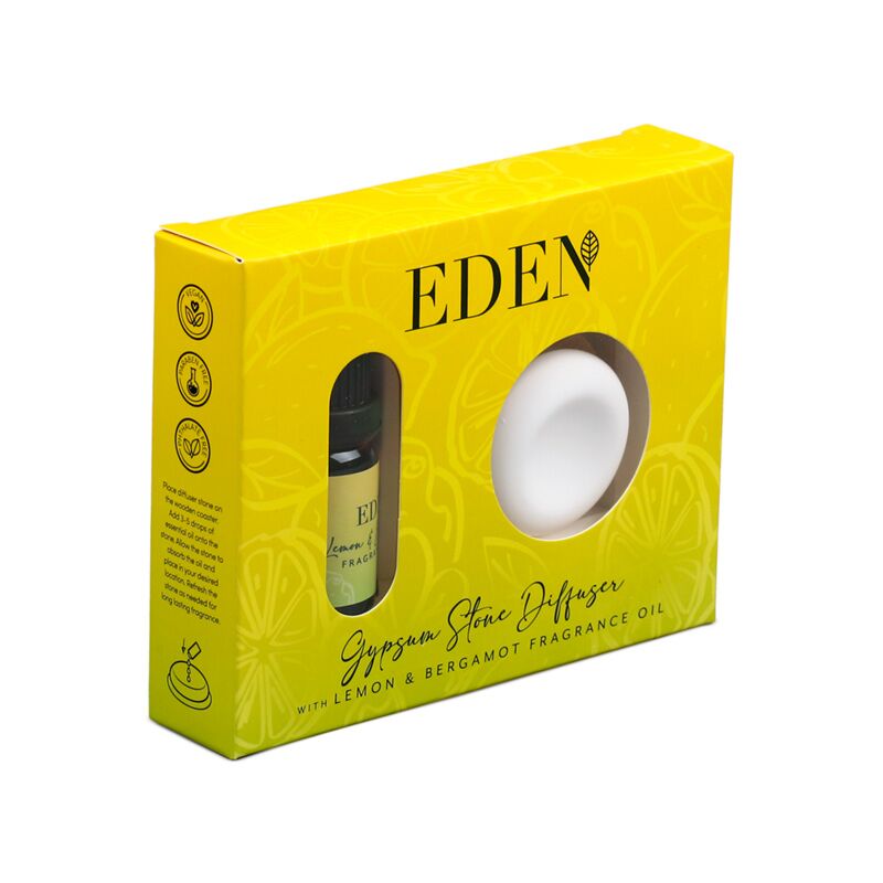Afbeelding laden in galerijviewer, Eden citroen bergamot gipsstenen diffuser en geurolieset

