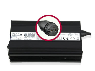 Bmz acculader li-ion 54,6v 4a plug rosenberger