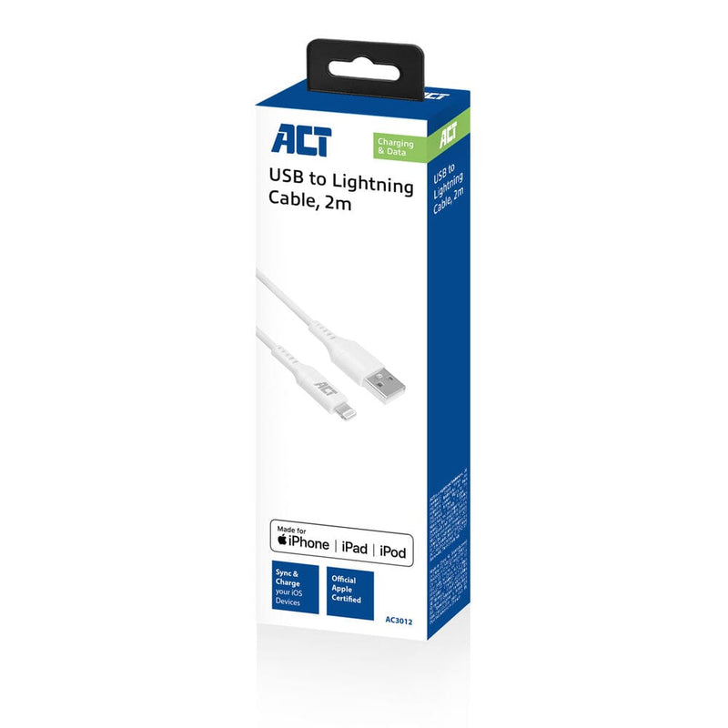 Afbeelding laden in galerijviewer, Act usb a naar lightning laad- en datakabel 2m mfi certified
