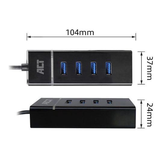 ACT Connectivity USB-C Hub 3.2 met 4 USB-A poorten