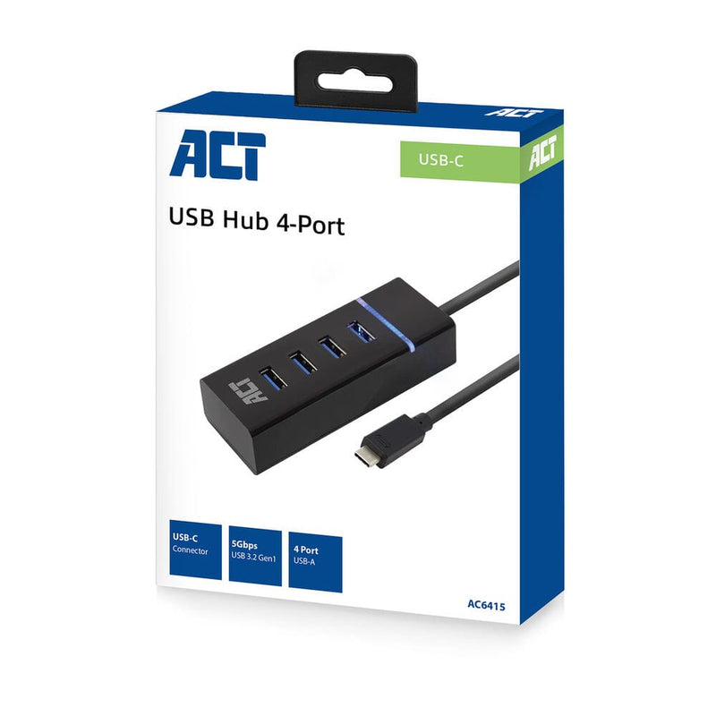 Afbeelding laden in galerijviewer, ACT Connectivity USB-C Hub 3.2 met 4 USB-A poorten
