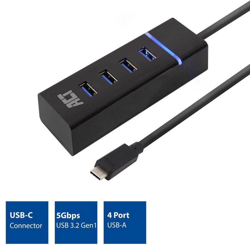 Afbeelding laden in galerijviewer, ACT Connectivity USB-C Hub 3.2 met 4 USB-A poorten
