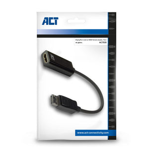 Act displayport naar hdmi female adapter, 4k, zip bag