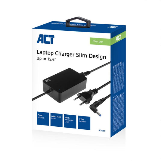 Act laptopoplader ac3310 zwart 45 x 180 mm