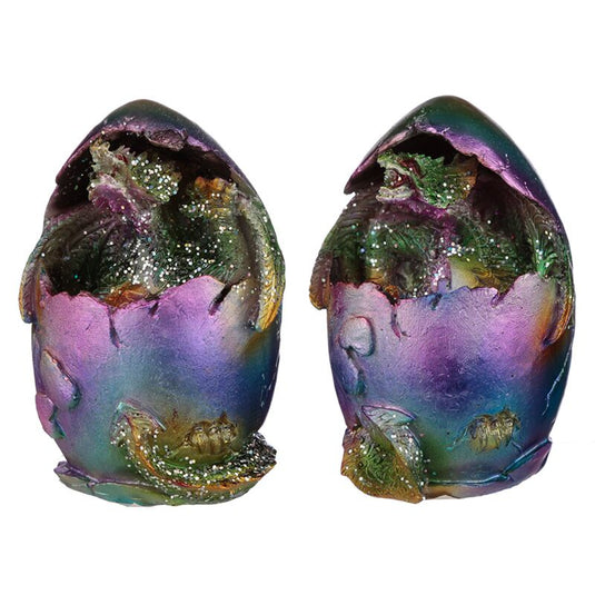 Regenboog draak metallic uitkomend ei