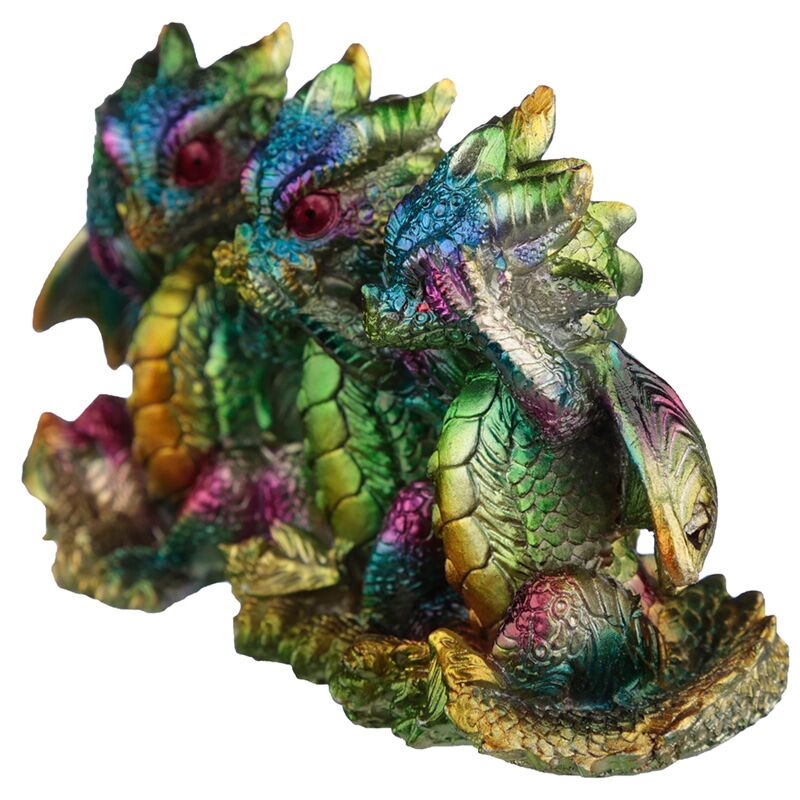Afbeelding laden in galerijviewer, Regenboog draak metallic horen zien zwijgen
