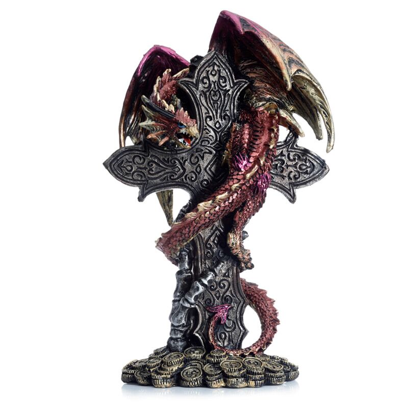 Afbeelding laden in galerijviewer, Dark legends keltisch kruis schatbewaarder draak

