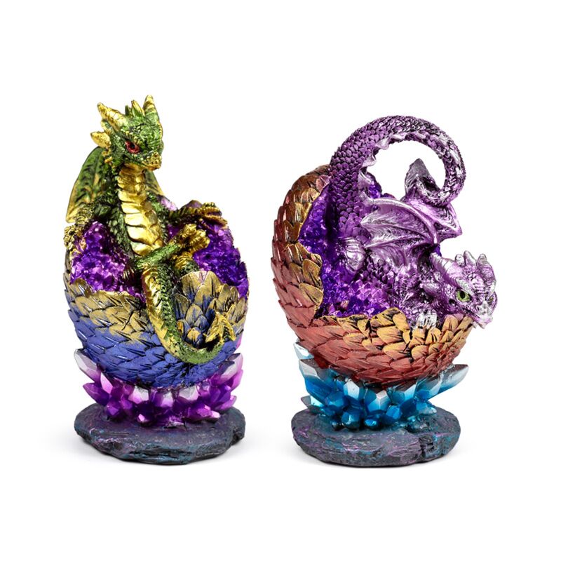 Afbeelding laden in galerijviewer, Elements baby draak uitkomend kristal ei
