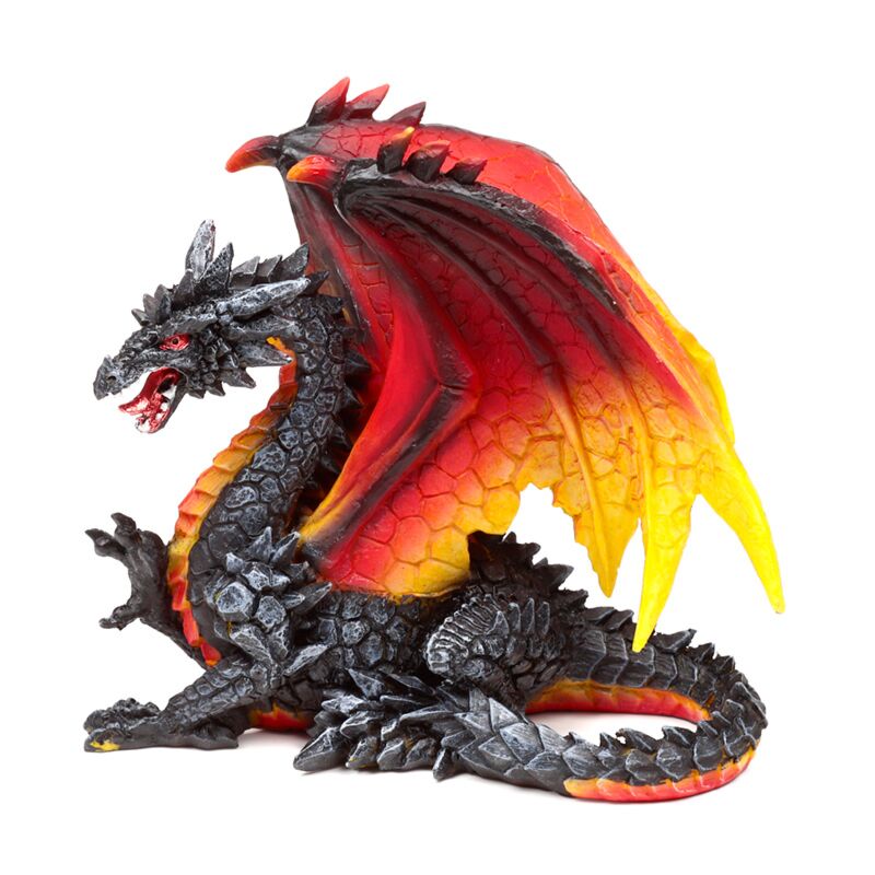 Afbeelding laden in galerijviewer, Dark legends beschermer van de nacht obsidiaan vuur draak 21cm

