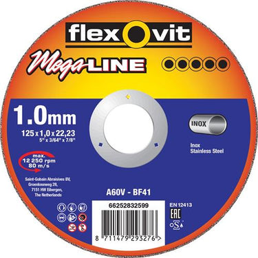 Flexovit dss mega-line 115x1.0x22.23 a60v t41 rvs | 25 stuks