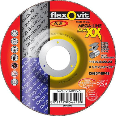 Flexovit dss maxx inox 125x0.8x22.23 za60y t42 | 25 stuks