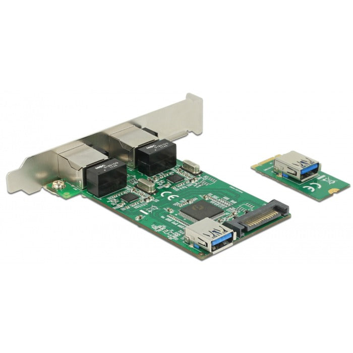 Afbeelding laden in galerijviewer, DeLOCK DeLOCK Converter M.2 Key B+M male > 2 x Gigabit LAN
