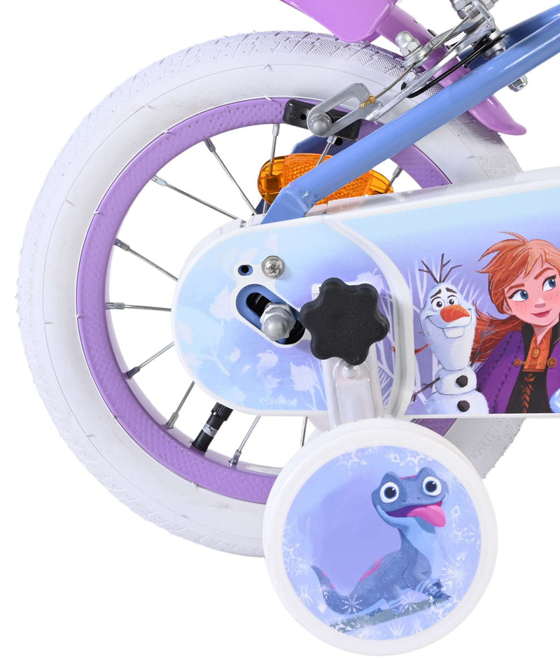 Afbeelding laden in galerijviewer, Disney die eiskönigin disney frozen 2 kinderfiets - meisjes - 12 inch - blauw paars - twee handremmen
