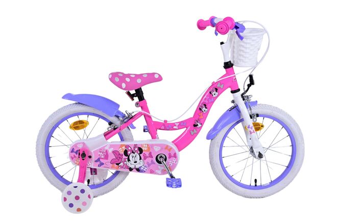 Afbeelding laden in galerijviewer, Disney minnie kinderfiets - meisjes - 16 inch - roze - twee handremmen
