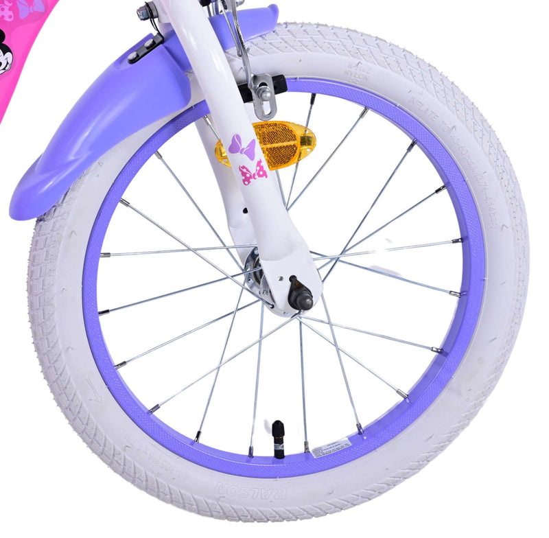 Afbeelding laden in galerijviewer, Disney minnie kinderfiets - meisjes - 16 inch - roze - twee handremmen
