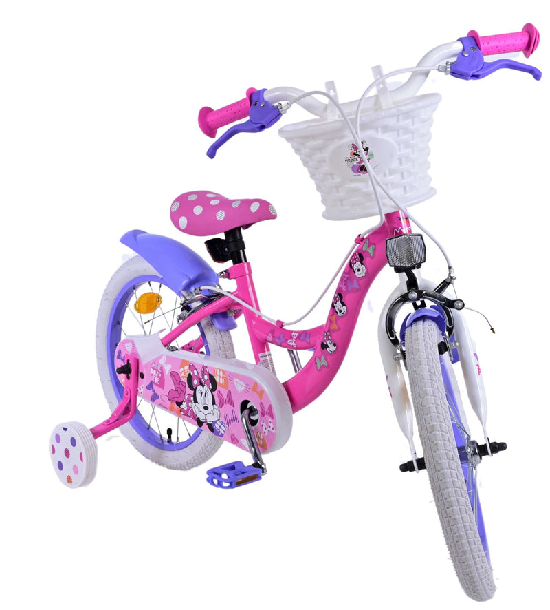 Afbeelding laden in galerijviewer, Disney minnie kinderfiets - meisjes - 16 inch - roze - twee handremmen
