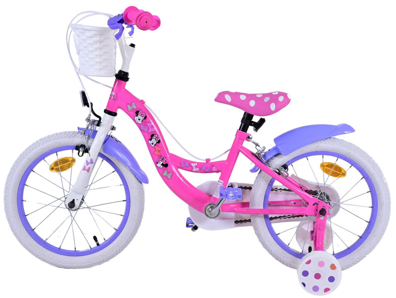 Afbeelding laden in galerijviewer, Disney minnie kinderfiets - meisjes - 16 inch - roze - twee handremmen
