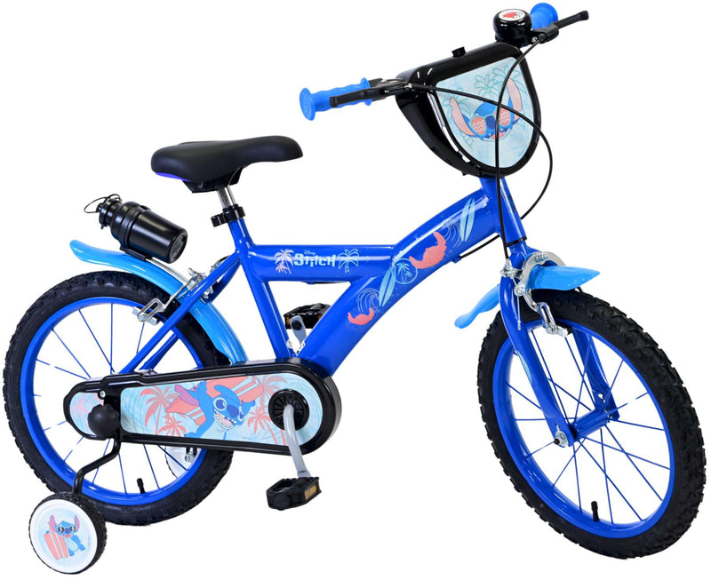 Afbeelding laden in galerijviewer, Stitch Stitch Kinderfiets Jongens 16 inch Blauw Twee handremmen

