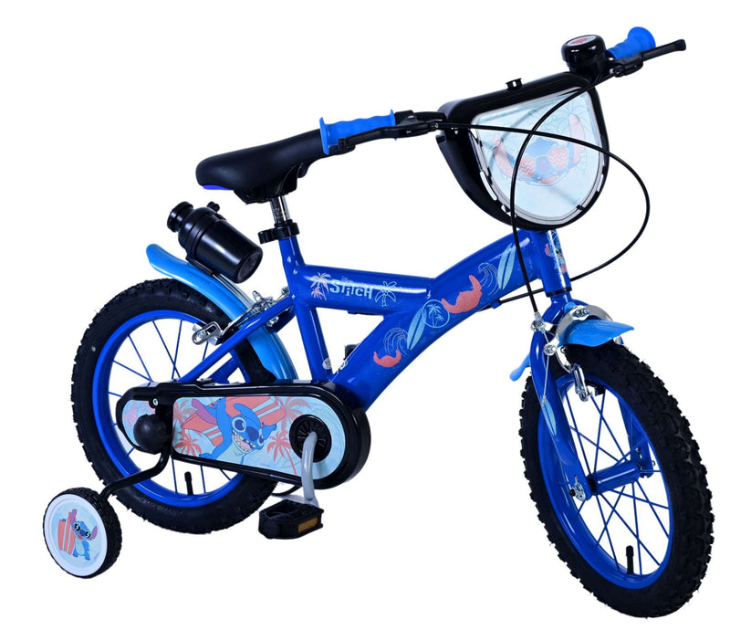 Afbeelding laden in galerijviewer, Stitch Stitch Kinderfiets Jongens 14 inch Blauw Twee handremmen
