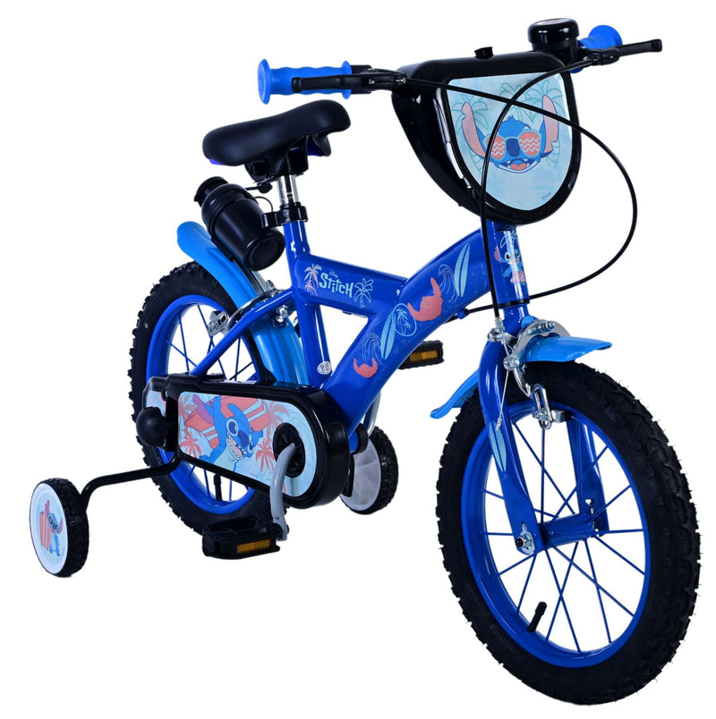 Afbeelding laden in galerijviewer, Stitch Stitch Kinderfiets Jongens 14 inch Blauw Twee handremmen
