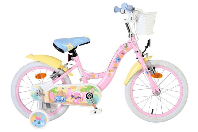 Afbeelding laden in galerijviewer, Stich disney stitch kinderfiets - meisjes - 16 inch - roze - twee handremmen
