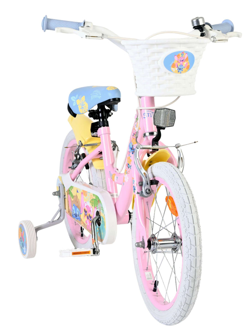 Afbeelding laden in galerijviewer, Stich disney stitch kinderfiets - meisjes - 16 inch - roze - twee handremmen

