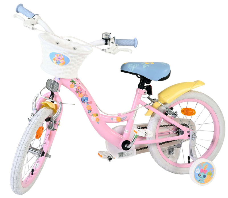 Afbeelding laden in galerijviewer, Stich disney stitch kinderfiets - meisjes - 16 inch - roze - twee handremmen
