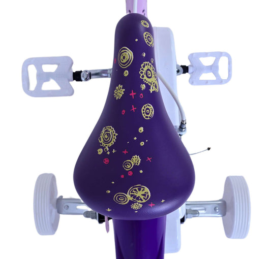Wunsch disney wish kinderfiets - meisjes - 12 inch - paars - twee handremmen