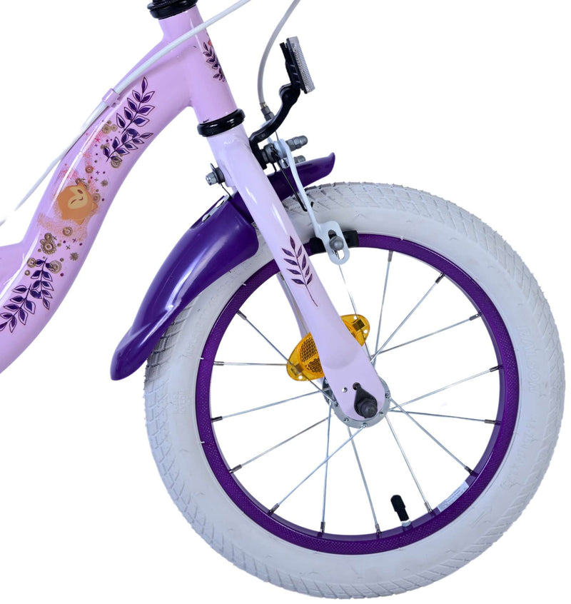 Afbeelding laden in galerijviewer, Wish disney kinderfiets - meisjes - 14 inch - paars - twee handremmen
