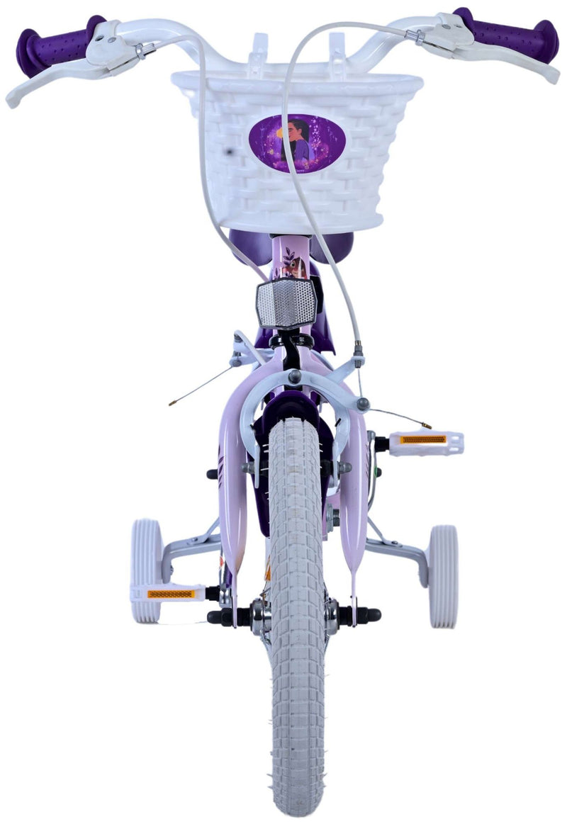 Afbeelding laden in galerijviewer, Wish disney kinderfiets - meisjes - 14 inch - paars - twee handremmen
