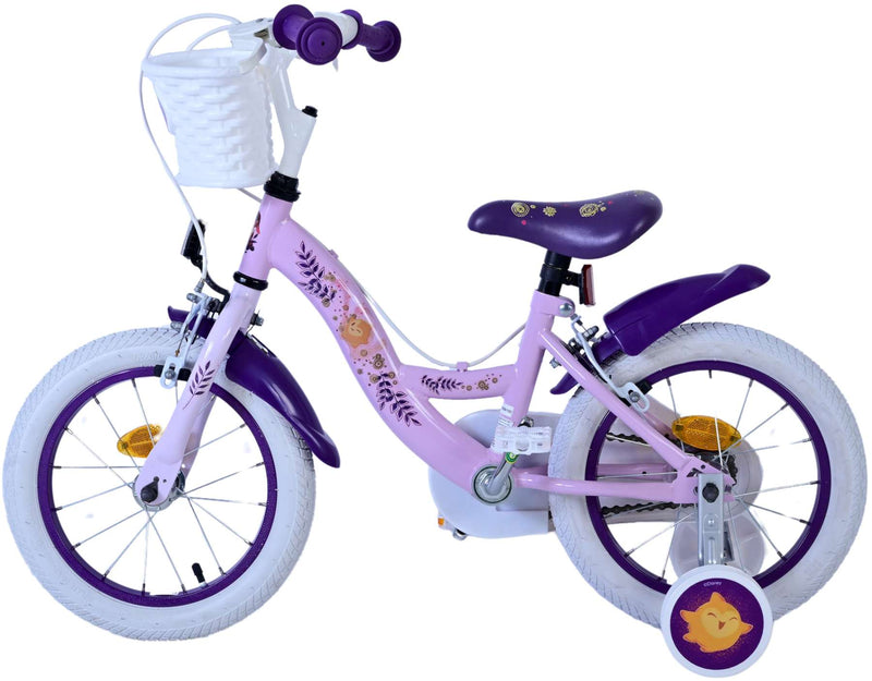 Afbeelding laden in galerijviewer, Wish disney kinderfiets - meisjes - 14 inch - paars - twee handremmen
