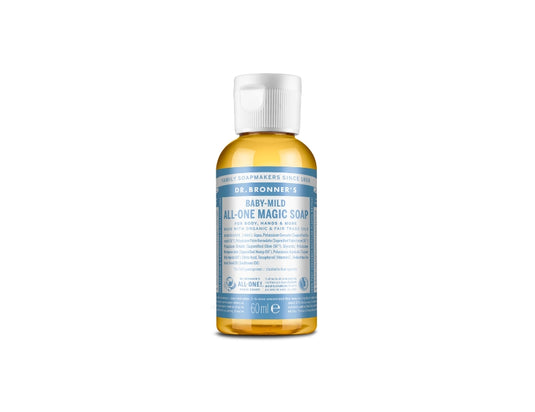 Dr. bronner's vloeibare zeep - pure castile - baby - parfumvrij - 60 ml