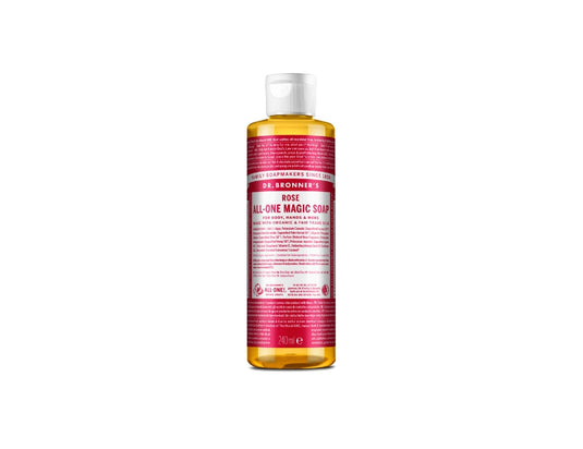 Dr. bronner's vloeibare zeep - pure castile - roos - 240 ml