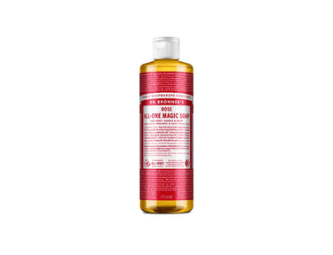 Dr. bronner's vloeibare zeep - pure castile - roos - 475 ml