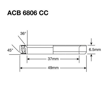 Enduro bearings acb 6806 cc bo - abec 5 - black oxide (angular contact) - 37x49x6,5 (36x45°)