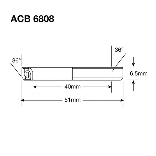 Enduro bearings acb 6808 ss - 440c stainless (angular contact) - 40x51x6,5 (36x36°)