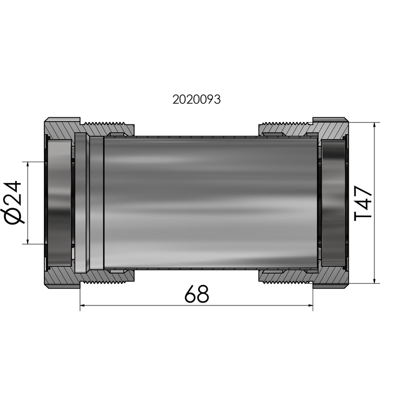 Afbeelding laden in galerijviewer, Trapas Elvedes Thread fit T47 Shimano extern 68 mm
