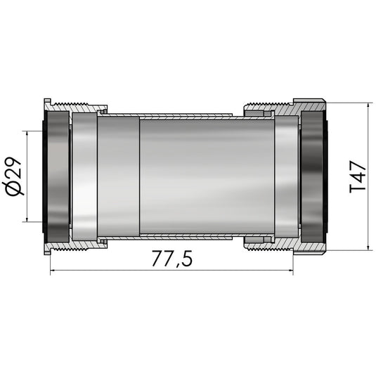 Elvedes trapas thread fit t47a (cerv�lo) voor sram dub