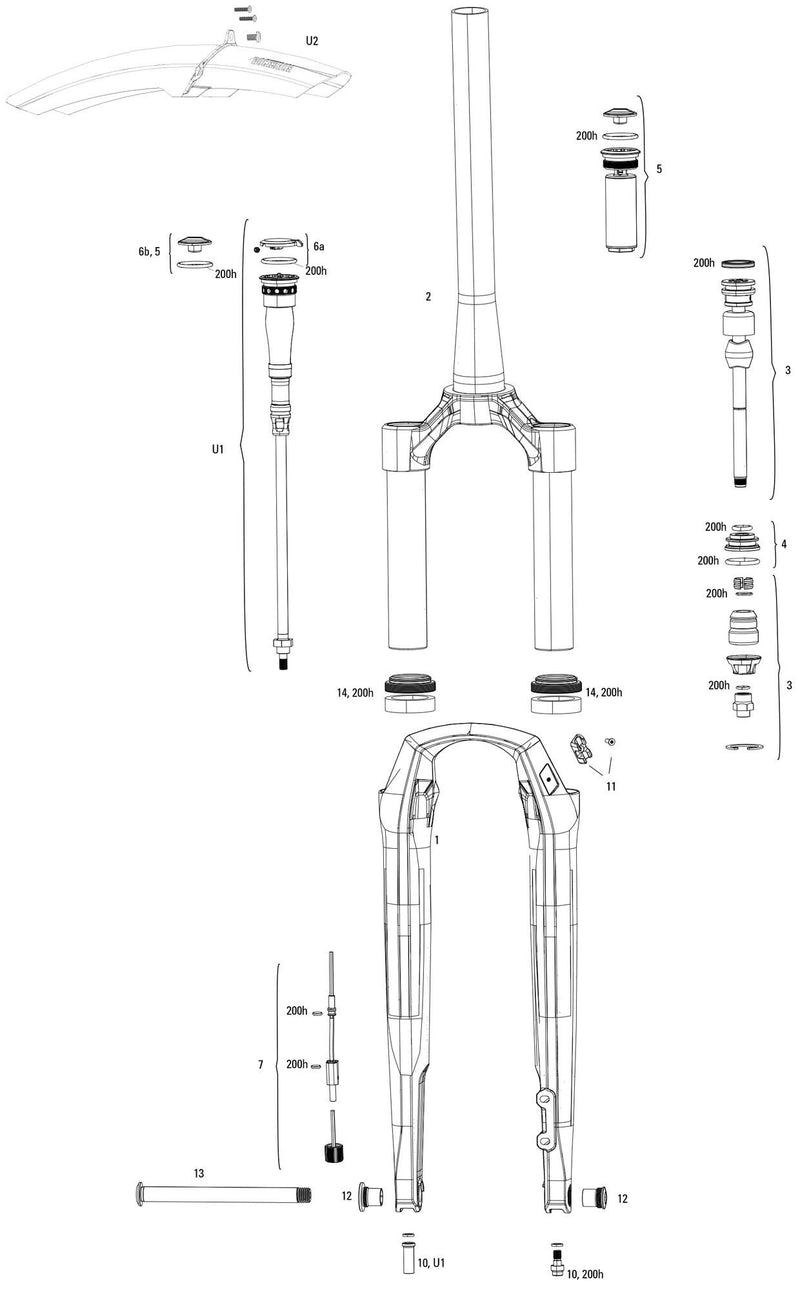 Afbeelding laden in galerijviewer, Rockshox federgabel rudy ultimate race day 2 xplr rs suspension fork rudy u rd2 700c black 30mm 51off

