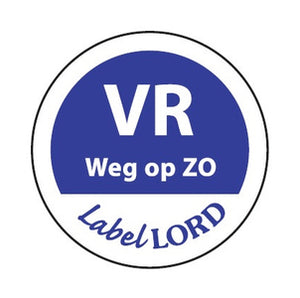 Daymark etiket ‘vrijdag weg op zondag’ (500 stuks)
