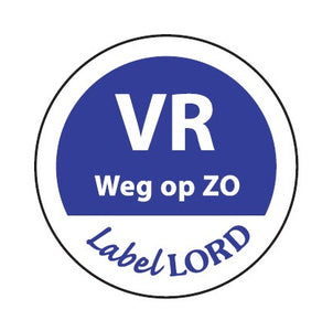 Daymark etiket ‘vrijdag weg op zondag’ (500 stuks)