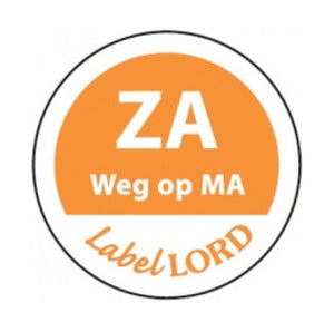 Daymark etiket ‘zaterdag weg op maandag’ (500 stuks)