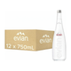 Evian mineraalwater glazen fles (12x 75 cl)