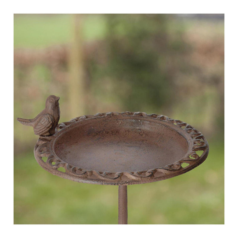 Afbeelding laden in galerijviewer, Esschert design vogelbad op hoge voet gietijzer 22,5x22,5x38,5 cm
