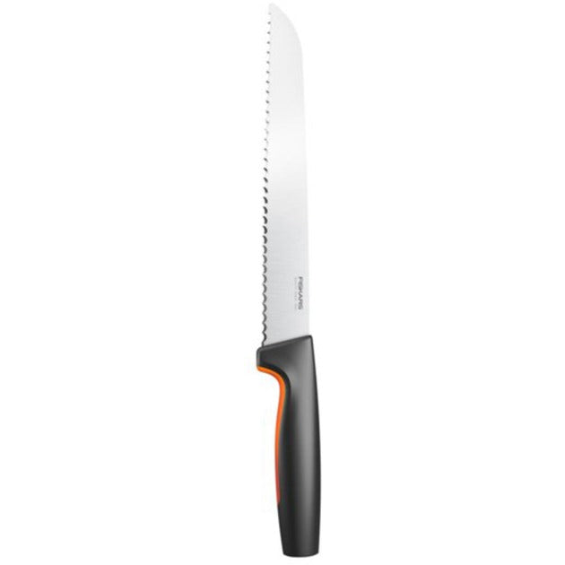 Afbeelding laden in galerijviewer, Fiskars Functional Form Set bamboe broodsnijplank en mes
