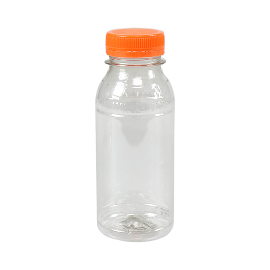 Pet flesje 250cc + oranje dop (240 stuks)
